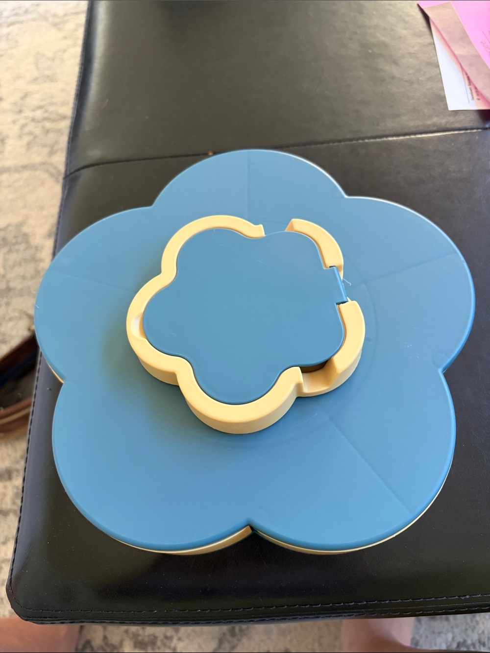 Flower lazy Susan snack container with each petal a separate compartment
